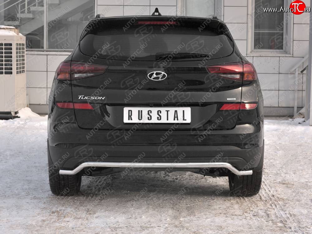 16 499 р. Защита заднего бампера (Ø42 мм волна, нержавейка) SLITKOFF Hyundai Tucson TL рестайлинг (2018-2021)  с доставкой в г. Тольятти