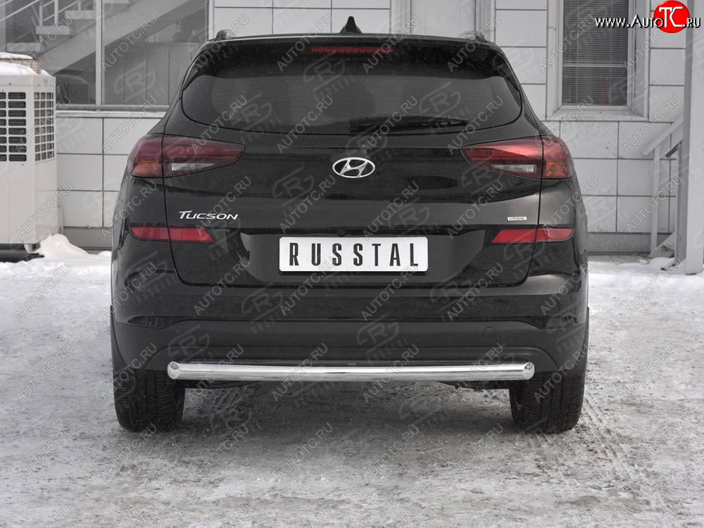 14 899 р. Защита заднего бампера (Ø63 мм, нержавейка) SLITKOFF Hyundai Tucson TL рестайлинг (2018-2021)  с доставкой в г. Тольятти