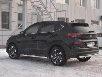 14 899 р. Защита заднего бампера (Ø63 мм, нержавейка) SLITKOFF Hyundai Tucson TL рестайлинг (2018-2021)  с доставкой в г. Тольятти. Увеличить фотографию 2