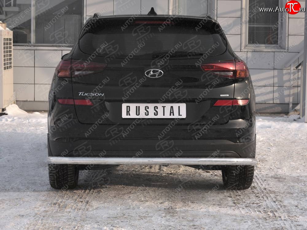 15 349 р. Защита заднего бампера (Ø63 мм, нержавейка) RUSSTAL Hyundai Tucson TL рестайлинг (2018-2021)  с доставкой в г. Тольятти