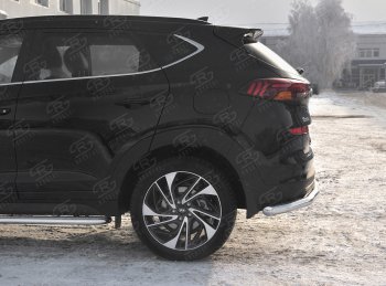 15 349 р. Защита заднего бампера (Ø63 мм, нержавейка) RUSSTAL Hyundai Tucson TL рестайлинг (2018-2021)  с доставкой в г. Тольятти. Увеличить фотографию 2