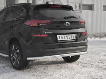 15 349 р. Защита заднего бампера (Ø63 мм, нержавейка) RUSSTAL Hyundai Tucson TL рестайлинг (2018-2021)  с доставкой в г. Тольятти. Увеличить фотографию 3