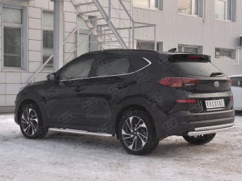 16 999 р. Защита заднего бампера (Ø63/42 мм, нержавейка) SLITKOFF Hyundai Tucson TL рестайлинг (2018-2021)  с доставкой в г. Тольятти. Увеличить фотографию 2