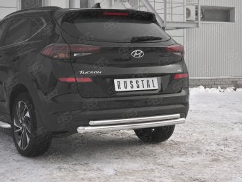 16 999 р. Защита заднего бампера (Ø63/42 мм, нержавейка) SLITKOFF Hyundai Tucson TL рестайлинг (2018-2021)  с доставкой в г. Тольятти. Увеличить фотографию 3