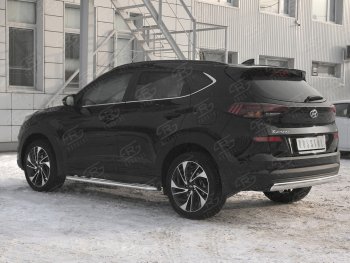 14 999 р. Защита заднего бампера (Ø75x42 мм, нержавейка) Russtal Hyundai Tucson TL рестайлинг (2018-2021)  с доставкой в г. Тольятти. Увеличить фотографию 2