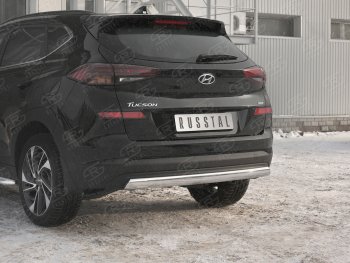 14 999 р. Защита заднего бампера (Ø75x42 мм, нержавейка) Russtal Hyundai Tucson TL рестайлинг (2018-2021)  с доставкой в г. Тольятти. Увеличить фотографию 4