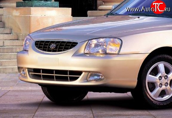 3 599 р. Передний бампер Стандартный Hyundai Accent седан ТагАЗ (2001-2012) (Окрашенный)  с доставкой в г. Тольятти