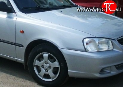 4 999 р. Переднее правое крыло Стандартное Hyundai Accent седан ТагАЗ (2001-2012) (Окрашенное)  с доставкой в г. Тольятти