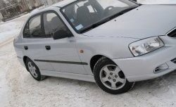 4 099 р. Пороги накладки Style  Hyundai Accent  седан ТагАЗ (2001-2012) (Неокрашенные)  с доставкой в г. Тольятти. Увеличить фотографию 2