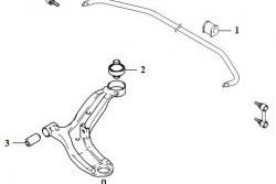 739 р. Полиуретановый сайлентблок нижнего рычага передней подвески (задний) Точка Опоры Hyundai Accent седан ТагАЗ (2001-2012)  с доставкой в г. Тольятти. Увеличить фотографию 2