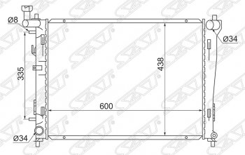 Радиатор двигателя  SAT (трубчатый, 1.4/1.6/2.0, АКПП) KIA Ceed 1 ED дорестайлинг, хэтчбэк 5 дв. (2006-2010)