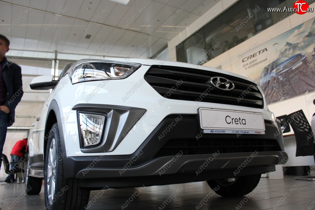 5 649 р. Накладка на передний бампер АвтоКрат Hyundai Creta GS рестайлинг (2019-2021) (Неокрашенная)  с доставкой в г. Тольятти