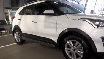 7 349 р. Пластиковые пороги АвтоКрат Hyundai Creta GS рестайлинг (2019-2021) (Неокрашенные)  с доставкой в г. Тольятти. Увеличить фотографию 2