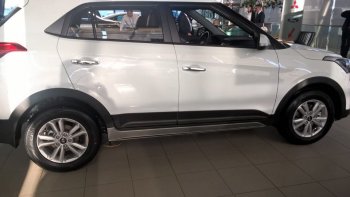 7 349 р. Пластиковые пороги АвтоКрат Hyundai Creta GS рестайлинг (2019-2021) (Неокрашенные)  с доставкой в г. Тольятти. Увеличить фотографию 3