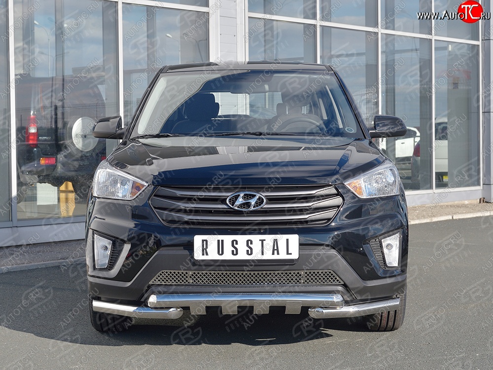 3 749 р. Защитная решётка в воздуховод бампера Berkut (нержавейка) Hyundai Creta GS дорестайлинг (2015-2019)  с доставкой в г. Тольятти