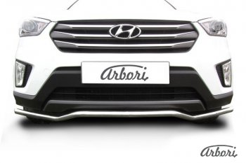 4 799 р. Защита переднего бампера Arbori (волна, нержавейка, 1 труба d42 mm). Hyundai Creta GS рестайлинг (2019-2021)  с доставкой в г. Тольятти. Увеличить фотографию 2