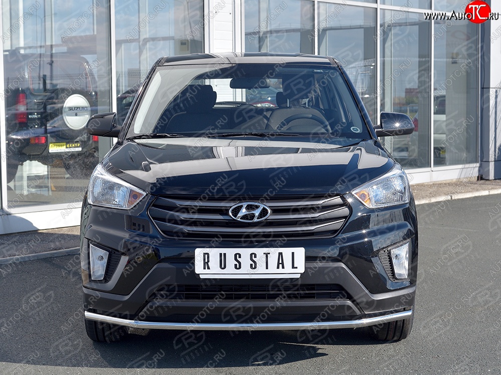 13 999 р. Защита переднего бампера (Ø42 мм, нержавейка) SLITKOFF Hyundai Creta GS рестайлинг (2019-2021)  с доставкой в г. Тольятти