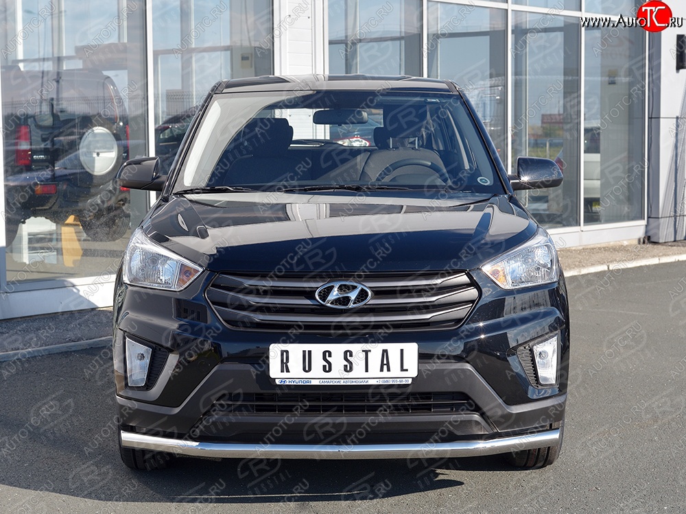 15 649 р. Защита переднего бампера (Ø63 мм, нержавейка) SLITKOFF Hyundai Creta GS рестайлинг (2019-2021)  с доставкой в г. Тольятти