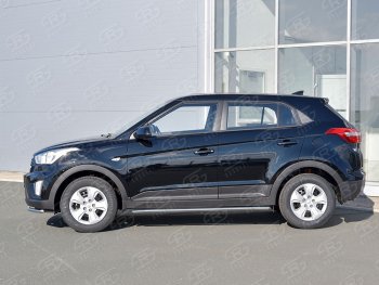 18 349 р. Защита порогов из круглой трубы d42 мм SLITKOFF v3 Hyundai Creta GS дорестайлинг (2015-2019)  с доставкой в г. Тольятти. Увеличить фотографию 3