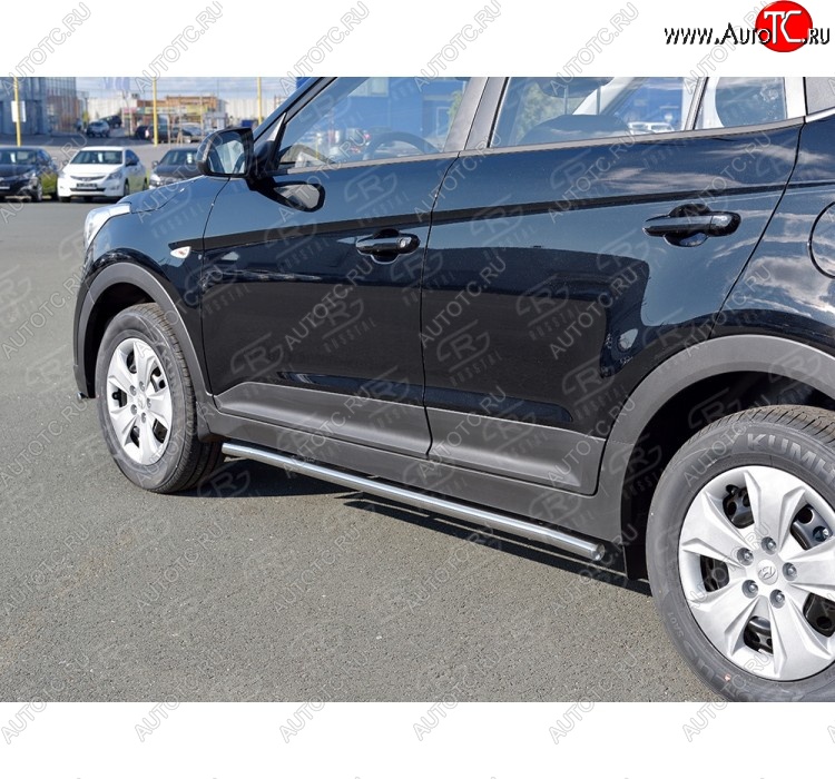 18 349 р. Защита порогов из круглой трубы d42 мм SLITKOFF v3 Hyundai Creta GS дорестайлинг (2015-2019)  с доставкой в г. Тольятти