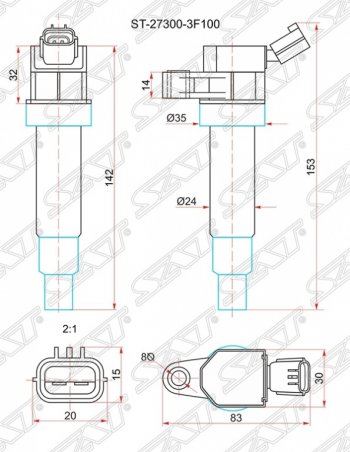 Катушка зажигания SAT Hyundai Genesis DH седан рестайлинг (2014-2017)