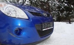 1 469 р. Сетка на бампер Russtal (черная) Hyundai i20 PB хэтчбэк дорестайлинг (2008-2012)  с доставкой в г. Тольятти. Увеличить фотографию 3