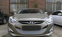 2 349 р. Сетка на бампер Russtal (хром) Hyundai I40 1 VF дорестайлинг седан (2011-2015)  с доставкой в г. Тольятти. Увеличить фотографию 2