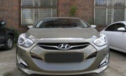 2 349 р. Сетка на бампер Russtal (хром) Hyundai I40 1 VF дорестайлинг седан (2011-2015)  с доставкой в г. Тольятти. Увеличить фотографию 3