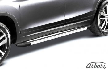 Порожки для ног Arbori Luxe Silver Hyundai IX35 LM дорестайлинг (2009-2013)