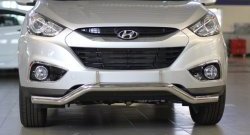 Фигурная защита переднего бампера диаметром 63 мм Petroil Tuning Hyundai IX35 LM дорестайлинг (2009-2013) ()