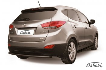 9 799 р. Защита заднего бампера Arbori (черная, 1 труба d57 mm).  Hyundai IX35  LM (2009-2018) дорестайлинг, рестайлинг  с доставкой в г. Тольятти. Увеличить фотографию 1