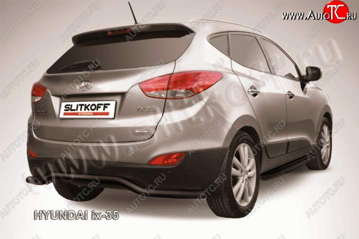 10 199 р. Защита заднего бампера из трубы d57 Slitkoff (волна) Hyundai IX35 LM дорестайлинг (2009-2013) (Цвет: серебристый)  с доставкой в г. Тольятти