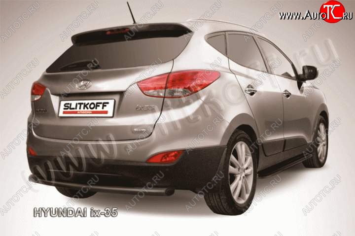 6 449 р. Защита заднего бампера из трубы d57 Slitkoff Hyundai IX35 LM дорестайлинг (2009-2013) (Цвет: серебристый)  с доставкой в г. Тольятти