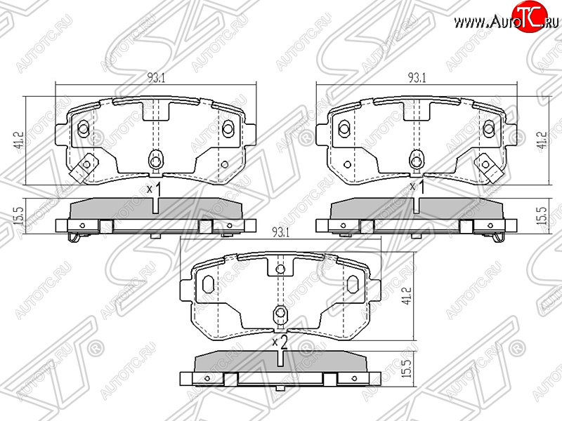 589 р. Колодки тормозные задние SAT Hyundai IX35 LM рестайлинг (2013-2018)  с доставкой в г. Тольятти