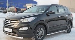 24 649 р. Широкая защита порогов SLITKOFF Hyundai Santa Fe DM дорестайлинг (2012-2016)  с доставкой в г. Тольятти. Увеличить фотографию 4