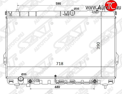 11 399 р. Радиатор двигателя SAT (трубчатый, DIESEL, АКПП) Hyundai Sonata EF рестайлинг ТагАЗ (2001-2013)  с доставкой в г. Тольятти