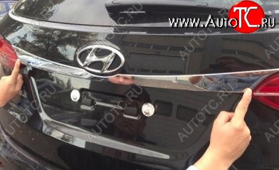 4 199 р. Верхняя накладка на крышку багажника СТ Hyundai Santa Fe DM дорестайлинг (2012-2016)  с доставкой в г. Тольятти