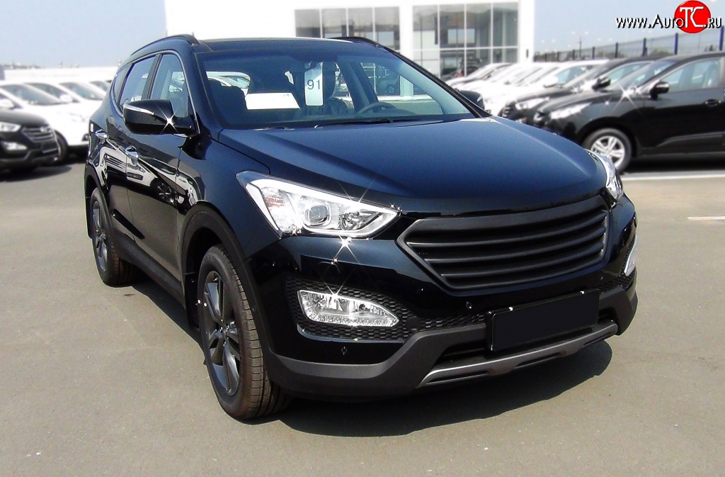 6 849 р. Решётка радиатора RA Hyundai Santa Fe DM дорестайлинг (2012-2016) (Поверхность глянец (под окраску), Неокрашенная)  с доставкой в г. Тольятти