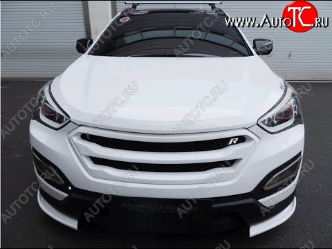 7 949 р. Решетка радиатора ROADRUNS DESIGN Hyundai Santa Fe DM дорестайлинг (2012-2016) (без сетки, Неокрашенная)  с доставкой в г. Тольятти