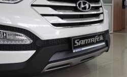 1 539 р. Сетка на бампер Russtal (хром)  Hyundai Santa Fe  DM (2012-2016) дорестайлинг  с доставкой в г. Тольятти. Увеличить фотографию 3