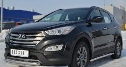 18 699 р. Защита переднего бампера (2 трубыØ63 мм, нержавейка) SLITKOFF Hyundai Santa Fe DM дорестайлинг (2012-2016)  с доставкой в г. Тольятти. Увеличить фотографию 4