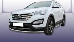 Одинарная защита переднего бампера из трубы диаметром 57 мм Slitkoff Hyundai Santa Fe DM дорестайлинг (2012-2016)