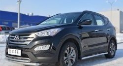 14 849 р. Защита порогов из круглой трубы диаметром 63 мм Russtal Hyundai Santa Fe DM дорестайлинг (2012-2016) (Защита порогов с со скосами на торцах (вариант 1))  с доставкой в г. Тольятти. Увеличить фотографию 8