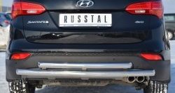 17 399 р. Защита заднего бампера (2 трубы Ø63 мм, нержавейка) SLITKOFF  Hyundai Santa Fe  DM (2012-2016) дорестайлинг  с доставкой в г. Тольятти. Увеличить фотографию 4