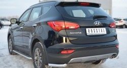 14 499 р. Защита заднего бампера (Ø63 мм уголки, нержавейка) SLITKOFF Hyundai Santa Fe DM дорестайлинг (2012-2016)  с доставкой в г. Тольятти. Увеличить фотографию 4