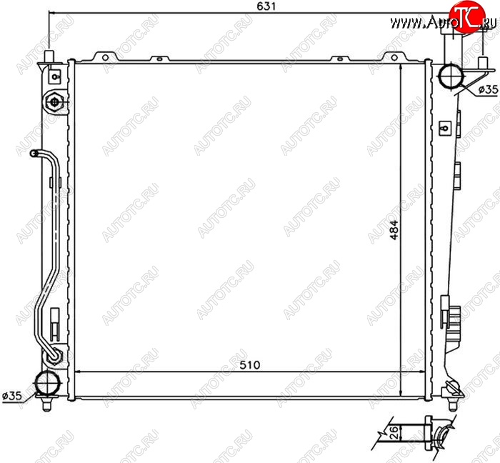 10 199 р. Радиатор двигателя (пластинчатый, 2.2TD, МКПП/АКПП) SAT Hyundai Santa Fe DM дорестайлинг (2012-2016)  с доставкой в г. Тольятти