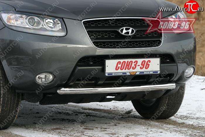 11 699 р. Защита переднего бампера одинарная Souz-96 (d60) Hyundai Santa Fe CM дорестайлинг (2006-2009)  с доставкой в г. Тольятти