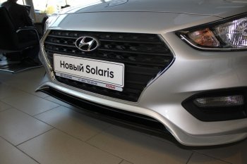 4 999 р. Накладка на передний бампер АвтоКрат Hyundai Solaris HCR седан дорестайлинг (2017-2020) (Неокрашенная)  с доставкой в г. Тольятти. Увеличить фотографию 2