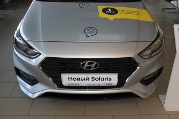 4 999 р. Накладка на передний бампер АвтоКрат Hyundai Solaris HCR седан дорестайлинг (2017-2020) (Неокрашенная)  с доставкой в г. Тольятти. Увеличить фотографию 4