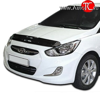 4 599 р. Дефлектор капота NovLine Hyundai Solaris RBr седан дорестайлинг (2010-2014)  с доставкой в г. Тольятти